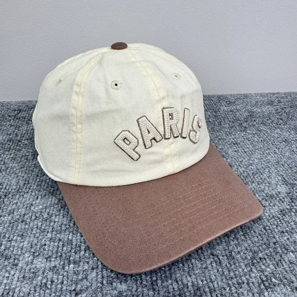 Paris City Hat American‎ Needle Cream Brown Two Tone Arch Logo Snapback Cap